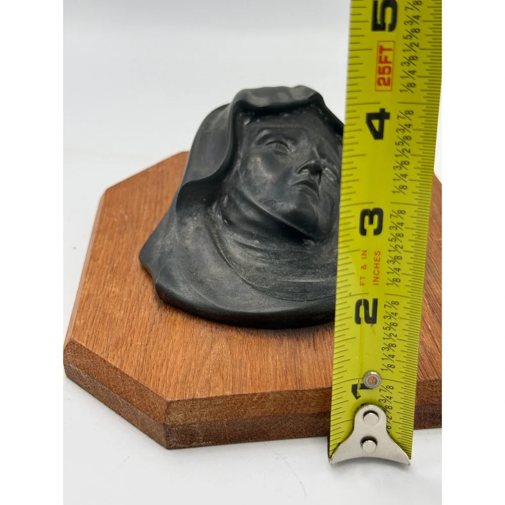 Unbranded Virgin Mary Wall Plaque Religious Art 8.5in Black Wood Base Relief